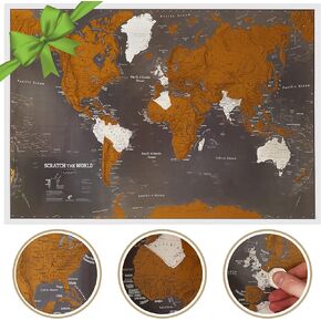 Maps International Scratch The World Travel Map – Black Scratch Off World Map Poster – 23 x 33