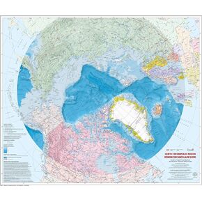 North Circumpolar Region Wall Map - Bilingual - Atlas of Canada - 43" x 36.5" Laminated