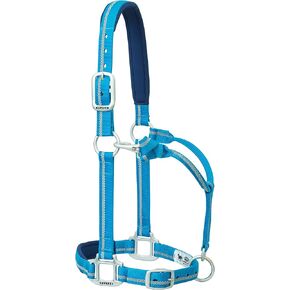 Weaver Leather Nylon Padded Reflective Adjustable Horse Halter, Average, Blue