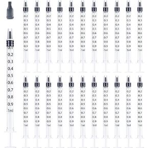 12 Pack lastic Syringe, Individual Package Syringe and cap, Suitable for Lip Gloss, Paint, Epoxy Resin, Watering Plants, Glue Applicator or Oil, Measuring Liquids and Refilling (20ml)
