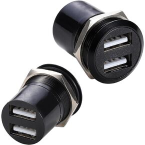 PENGLIN USB 2.0 Panel Mount Connector, Dual USB Pass Through Adapter Female to Female, USB Port Extender Socket for Data Transfer/Charge