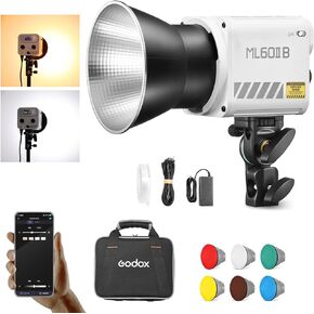 Godox70W LED Video Light ML60IIBi,2800-5600K,CRI 96+ TLCI97+ 13000LUX,Portable Continous Output Lighting for Studio Live Streaming Video Recording, Wedding,Indoor & Outdoor Shooting...