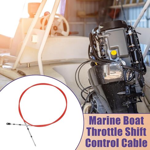 ACROPIX Universal 300cm 10FT 33C/3300 Marine Boat Throttle Shift Control Cable Red with Fastening Head for Yamaha Outboard Engine - Pack of 2 in Saudi Arabia