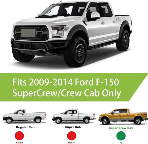 واقيات نافذة السيارة الجانبية واقيات المطر منحرفة مناسبة لـ 09-14 Ford F150 Super Crew Cab 94155 فتحات نافذة ظل الشمس مجموعة من 4 قطع in Kuwait