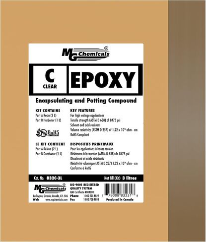 MG Chemicals 832C Translucent Epoxy Encapsulating and Potting Compound for Electronics, 2-Part 0.67 Gallon Kit in Saudi Arabia