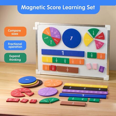 بلاط الكسور المغناطيسي لألعاب الفصول الدراسية للرياضيات للأطفال. وسائل تعليمية واقفة للفصول الدراسية الابتدائية. تساعد الأطفال على تعلم الكسور (R + مستطيلة) in Kuwait