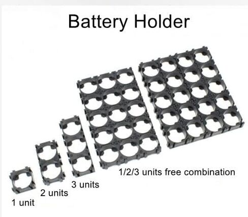 Fielect 5Pcs 3x4 Cell Spacer 18650 Lithium Battery Holder Bracket for DIY Battery Pack, 18.4mm Hole Dia in Saudi Arabia