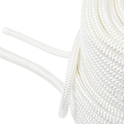 NovelBee 1/2" x 600' Double Braid Nylon Anchor Line with Stainless Steel Thimble,Safe Workload:1,020 Lbs;Tensile Strength:5,100 Lbs (White) in Saudi Arabia