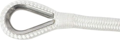 NovelBee 1/2" x 600' Double Braid Nylon Anchor Line with Stainless Steel Thimble,Safe Workload:1,020 Lbs;Tensile Strength:5,100 Lbs (White) in Saudi Arabia