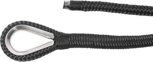 NovelBee 1/2" x 600' خط مرساة من النايلون مزدوج الجديلة مع كشتبان من الفولاذ المقاوم للصدأ، عبء عمل آمن: 1020 رطل؛ قوة الشد: 5100 رطل (أبيض) in Kuwait