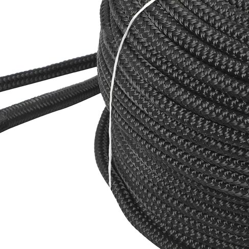 NovelBee 1/2" x 600' خط مرساة من النايلون مزدوج الجديلة مع كشتبان من الفولاذ المقاوم للصدأ، عبء عمل آمن: 1020 رطل؛ قوة الشد: 5100 رطل (أبيض) in Kuwait