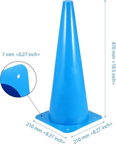 مخاريط المرور، 5 عبوات من مخاريط تدريب كرة القدم البلاستيكية مقاس 18 بوصة من SEHOI، مخاريط السلامة المرورية، مخاريط وقوف السيارات الآمنة على الطرق للأنشطة الرياضية الخارجية والمناسبات الاحتفالية، أزرق in Kuwait