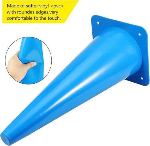 مخاريط المرور، 5 عبوات من مخاريط تدريب كرة القدم البلاستيكية مقاس 18 بوصة من SEHOI، مخاريط السلامة المرورية، مخاريط وقوف السيارات الآمنة على الطرق للأنشطة الرياضية الخارجية والمناسبات الاحتفالية، أزرق in Kuwait