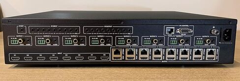 8x16 8x8 HDR 18GBPS HDbaseT 4K Matrix Switcher ARC Downscaling 16x16 مع 8 أجهزة استقبال HDMI 2.0a 2.0 CAT6 CAT5e HDMI HDCP2.2 توجيه SPDIF Audio CONTROL4 Savant Home Automation in Kuwait