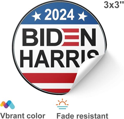 100 قطعة بايدن هاريس 2024 ملصقات الانتخابات والشارات لسيارة الدراجات النارية الخوذات نافذة الكمبيوتر المحمول ديكور مقاوم للماء 3x3 بوصة in Kuwait