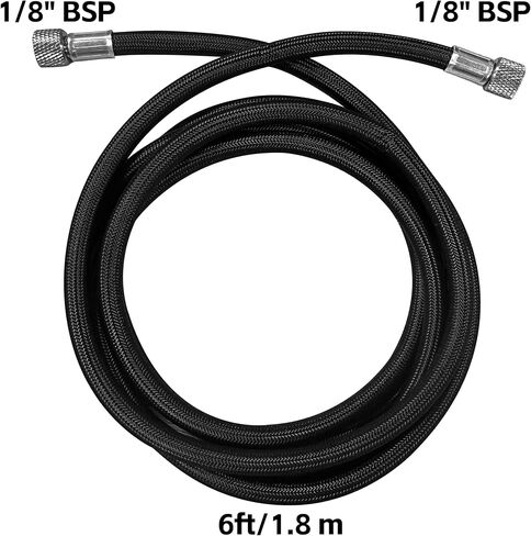 خرطوم البخاخة المضفر من النايلون الفاخر بطول 6 أقدام مع تركيبات قياسية مقاس 1/8 بوصة على كلا الطرفين in Kuwait