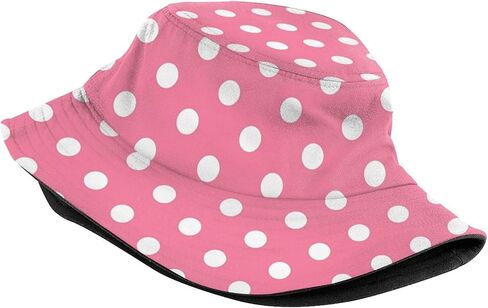 Polka Dots Bucket Hat Cute Fisherman Hat Polka Dot Bucket Hats Sun Hat for Fishing Hiking Camping in Saudi Arabia