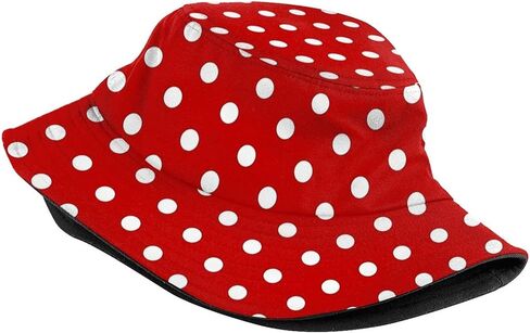 Polka Dots Bucket Hat Cute Fisherman Hat Polka Dot Bucket Hats Sun Hat for Fishing Hiking Camping in Saudi Arabia