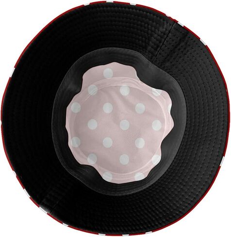Polka Dots Bucket Hat Cute Fisherman Hat Polka Dot Bucket Hats Sun Hat for Fishing Hiking Camping in Saudi Arabia