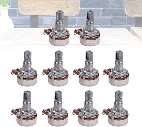 Artibetter 10pcs A50k Bass Pots Potentiometer Long Knurled Split Shaft Audio Taper Low Friction for Guitar Bass Parts Full Size in Saudi Arabia