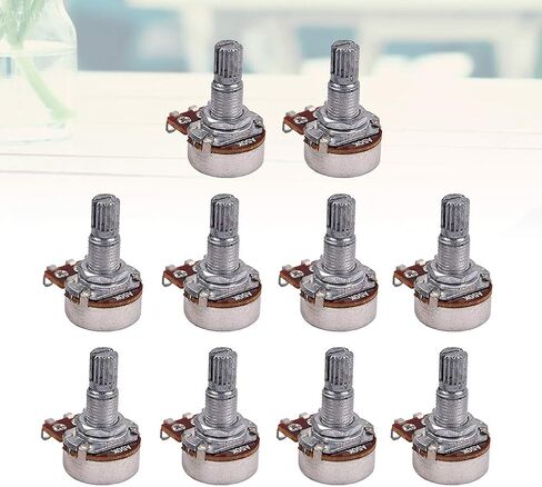 Artibetter 10pcs A50k Bass Pots Potentiometer Long Knurled Split Shaft Audio Taper Low Friction for Guitar Bass Parts Full Size in Saudi Arabia