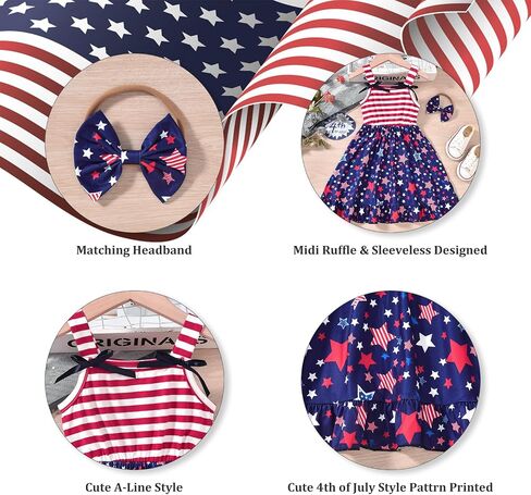 fioukiay Toddler Girls 4th of July Dress Clothes Outfits in Saudi Arabia