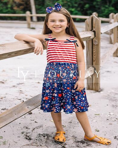 fioukiay Toddler Girls 4th of July Dress Clothes Outfits in Saudi Arabia