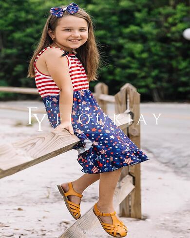 fioukiay Toddler Girls 4th of July Dress Clothes Outfits in Saudi Arabia