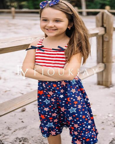 fioukiay Toddler Girls 4th of July Dress Clothes Outfits in Saudi Arabia