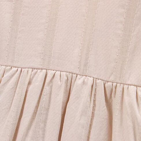IZYJOY Girls Summer Cotton Linen Dresses Ruffle Sleeveless Back Bowknot A-Line Swing Sundress Casual Solid Beach Midi Dress in Saudi Arabia