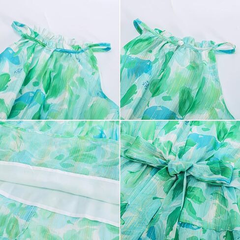 GRACE KARIN 2024 Girls Spring Dresses Girls Sleeveless Summer Floral A-line Dress Green Flower 6Y in Saudi Arabia