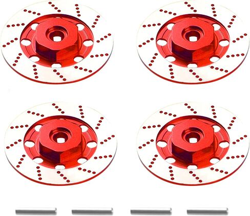 4Pack Vgoohobby Metal 12mm RC Car Hex Hub 12mm Brake Disc Wheel Hubs Adapter Spacer Compatible with Traxxas Tamiya Redcat HSP HPI 1/10 On-Road Car (Red) in Saudi Arabia