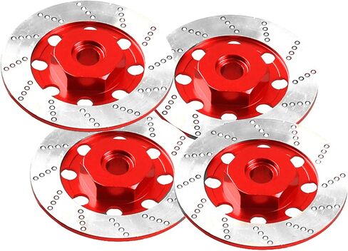 4Pack Vgoohobby Metal 12mm RC Car Hex Hub 12mm Brake Disc Wheel Hubs Adapter Spacer Compatible with Traxxas Tamiya Redcat HSP HPI 1/10 On-Road Car (Red) in Saudi Arabia