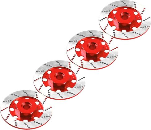 4Pack Vgoohobby Metal 12mm RC Car Hex Hub 12mm Brake Disc Wheel Hubs Adapter Spacer Compatible with Traxxas Tamiya Redcat HSP HPI 1/10 On-Road Car (Red) in Saudi Arabia