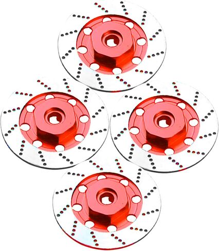 4Pack Vgoohobby Metal 12mm RC Car Hex Hub 12mm Brake Disc Wheel Hubs Adapter Spacer Compatible with Traxxas Tamiya Redcat HSP HPI 1/10 On-Road Car (Red) in Saudi Arabia