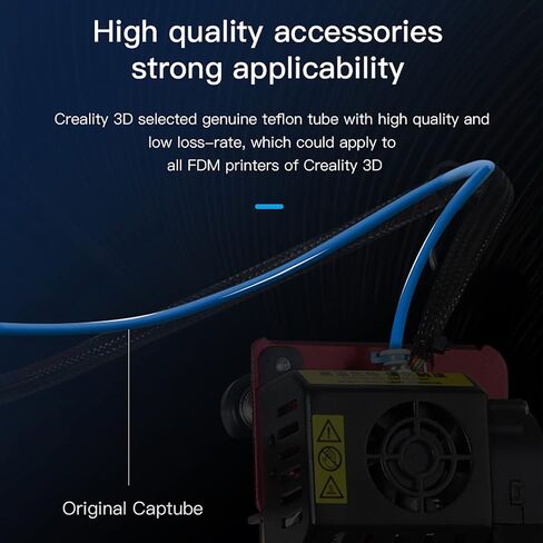 Creality Official Capricorn Bowden Tubing 1M، PTFE Teflon Tube Support 1.75mm خيوط مقاومة للحرارة عالية التشحيم احتكاك منخفض لـ Ender-3/3 Pro / 3 Max / 3 V2 / Ender-5 Series/CR-10 Series in Saudi Arabia