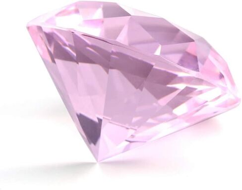 60MM(2.36") Crystal Diamond Paperweight with Metal Base Stand, Diamond Shaped Crystal Jewel Paperweight Glass Gem Centerpieces Decoration for Home Office Wedding (60mm Clear) in Saudi Arabia