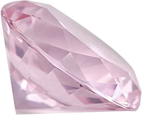 60MM(2.36") Crystal Diamond Paperweight with Metal Base Stand, Diamond Shaped Crystal Jewel Paperweight Glass Gem Centerpieces Decoration for Home Office Wedding (60mm Clear) in Saudi Arabia