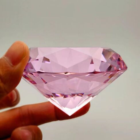 60MM(2.36") Crystal Diamond Paperweight with Metal Base Stand, Diamond Shaped Crystal Jewel Paperweight Glass Gem Centerpieces Decoration for Home Office Wedding (60mm Clear) in Saudi Arabia