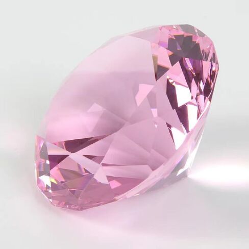 60MM(2.36") Crystal Diamond Paperweight with Metal Base Stand, Diamond Shaped Crystal Jewel Paperweight Glass Gem Centerpieces Decoration for Home Office Wedding (60mm Clear) in Saudi Arabia