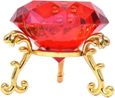 60MM(2.36") Crystal Diamond Paperweight with Metal Base Stand, Diamond Shaped Crystal Jewel Paperweight Glass Gem Centerpieces Decoration for Home Office Wedding (60mm Clear) in Saudi Arabia
