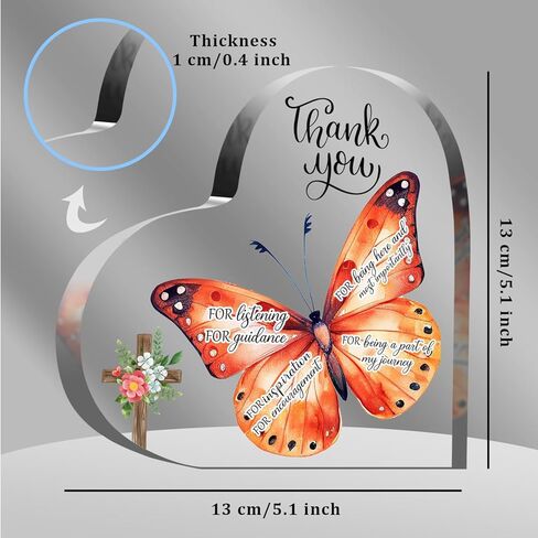 Thank You Gift for Women, Appreciation Gifts for Women, Heart-Shaped Acrylic Desk Decor with Appreciation Message for Women, Teacher, Coworkers, Friend, Boss in Kuwait