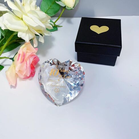 30th Pearl Anniversary Romantic Gifts for Couple Women Her Mum Parents Nan, 30 Years Anniversary Presents for Wife Girlfriend, Crystal Diamond Shaped Paperweights Heart Marriage Keepsake Ornaments in Saudi Arabia