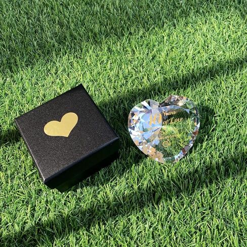 30th Pearl Anniversary Romantic Gifts for Couple Women Her Mum Parents Nan, 30 Years Anniversary Presents for Wife Girlfriend, Crystal Diamond Shaped Paperweights Heart Marriage Keepsake Ornaments in Saudi Arabia