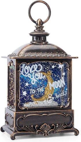 Snow Globes Moon Star Home Decorations 6H Timer Lights Eid Mubarak Gifts for Home Decor Party Supplies Battery Operated & USB Operated in Kuwait