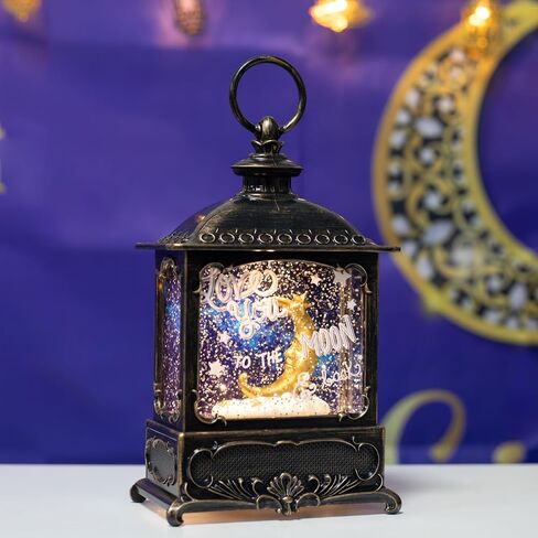 Snow Globes Moon Star Home Decorations 6H Timer Lights Eid Mubarak Gifts for Home Decor Party Supplies Battery Operated & USB Operated in Kuwait