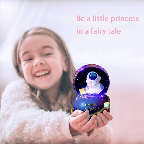 Astronaut Snow Globes for Kids,80MM Musical Glitter Snow Globe to Take Children to Explore The Vast Starry Sky, Astronaut Toys Birthday Gifts for Boys and Girls, Space Decoration in Kuwait