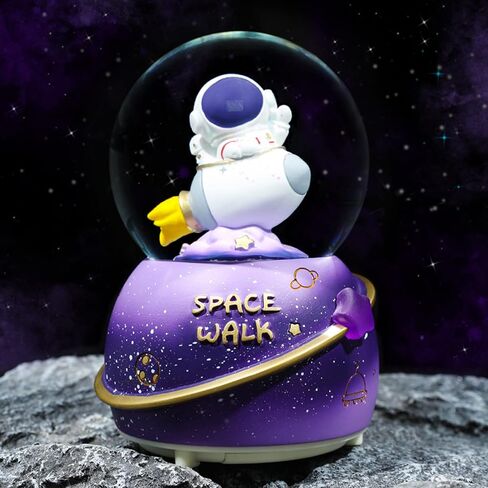 Astronaut Snow Globes for Kids,80MM Musical Glitter Snow Globe to Take Children to Explore The Vast Starry Sky, Astronaut Toys Birthday Gifts for Boys and Girls, Space Decoration in Kuwait
