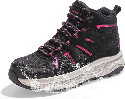 ANJOUFEMME أحذية التنزه النساء مقاوم للماء خفيفة الوزن في الهواء الطلق الرحلات التخييم درب أسود أحذية التنزه الشتاء Ankel أحذية التنزه in Kuwait