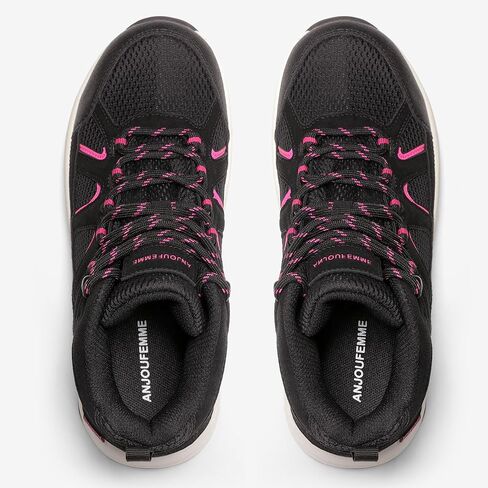 ANJOUFEMME أحذية التنزه النساء مقاوم للماء خفيفة الوزن في الهواء الطلق الرحلات التخييم درب أسود أحذية التنزه الشتاء Ankel أحذية التنزه in Kuwait